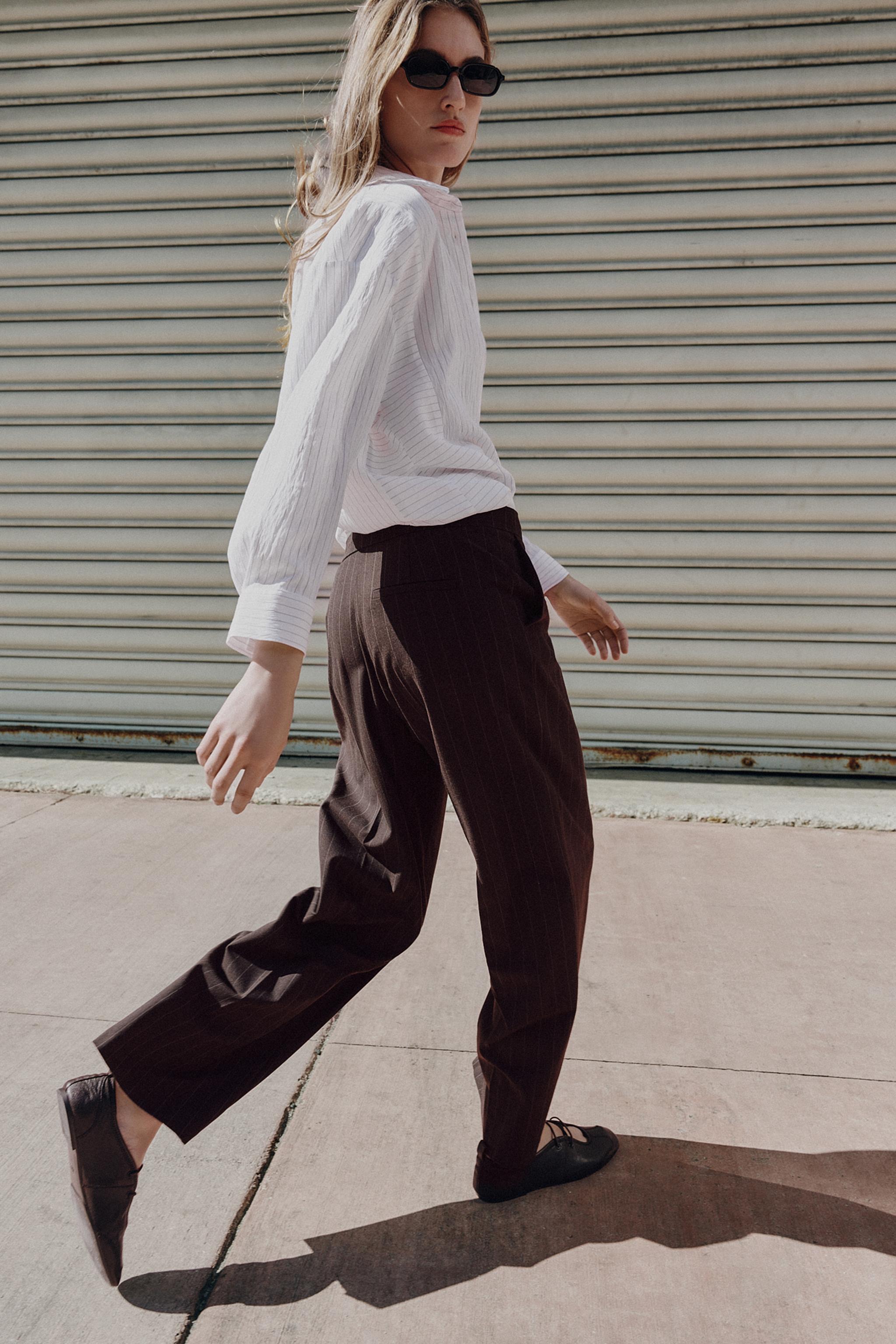 WIDE LEG PANTS WITH DOUBLE WAISTBAND